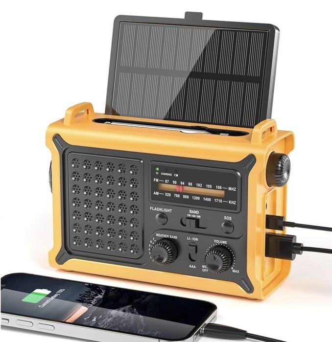 Аварійне радіо ROCAM 12000 mAh сонячна батарея динамо павербанк нове