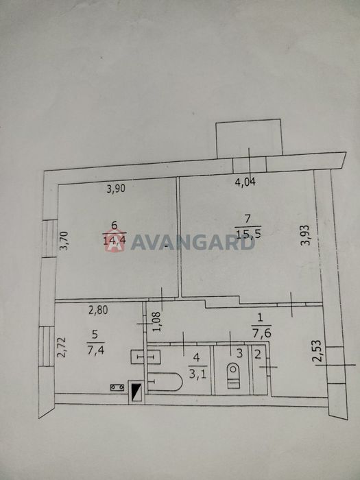 2-комнатная на Сачко