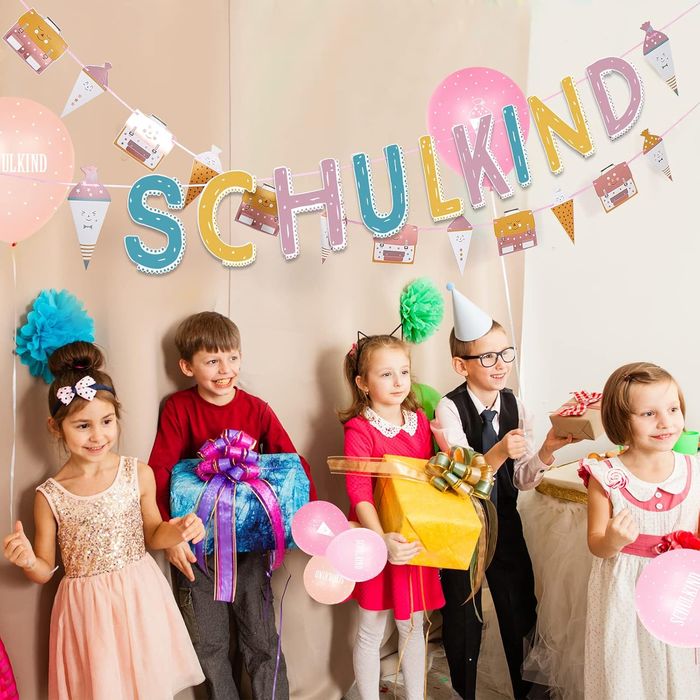 Back to School Decor Set - 24 Balloons, Garlands, Pink Metallic