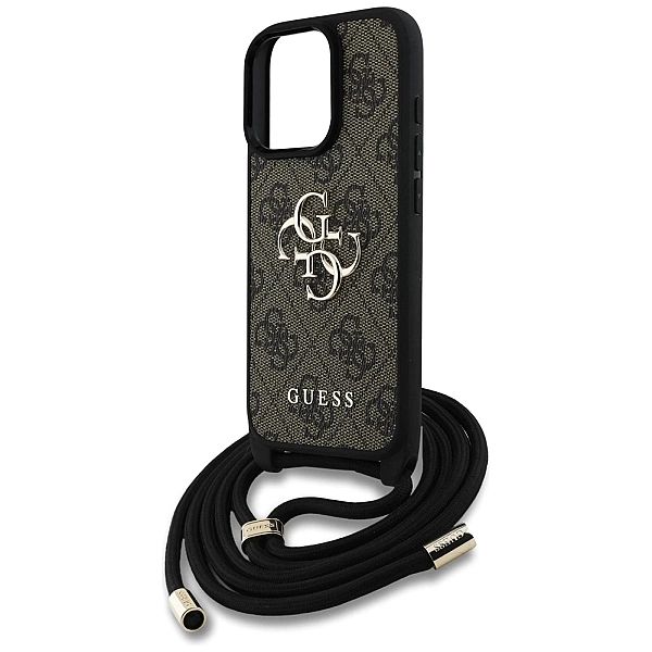 Etui Guess 4G Big Logo Cord Stap Crossbody do iPhone 16 Pro Max brązow