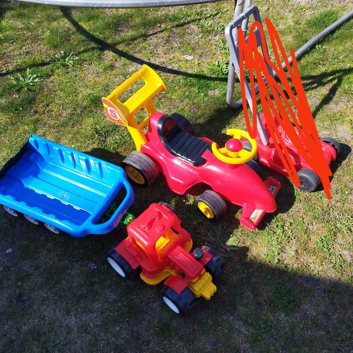 Duze zabawki dziecięce Auto jeździk  traktor z przyczepą