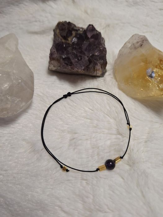 Bransoletka ametyst hematyt
