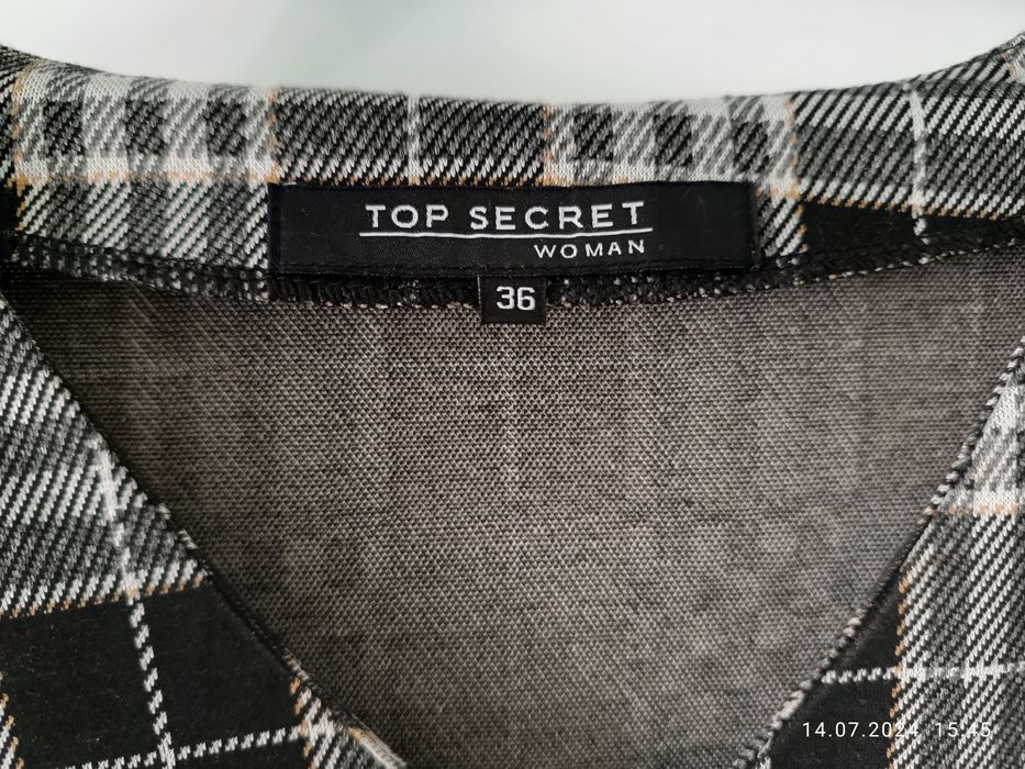 Sukienka Top Secret 36 trapezowa w kratkę