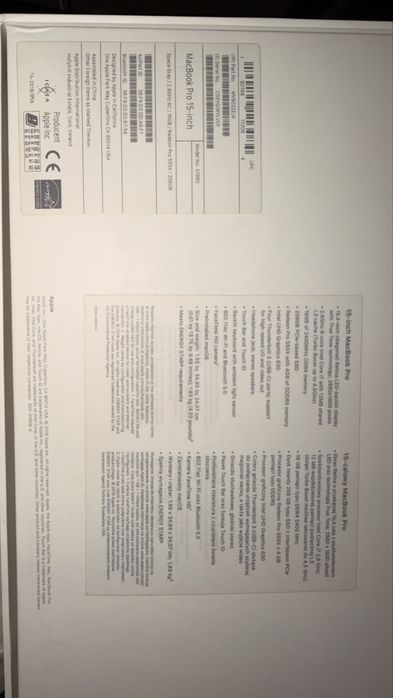 MacBook Pro 15 (2019) – i7 / 16GB / Radeon Pro 4GB