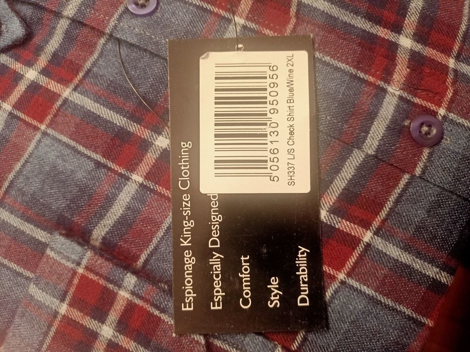 Koszula męska w kratę 3xl Espionage duża nowa