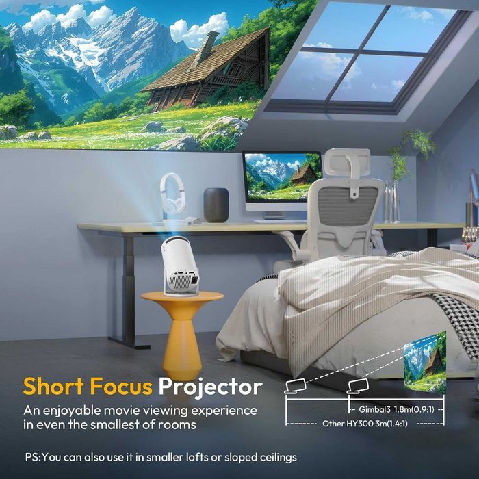 Projektor Mini 4K 1080P XGODY Gimbal 3 WiFi 6, Bluetooth Android 11