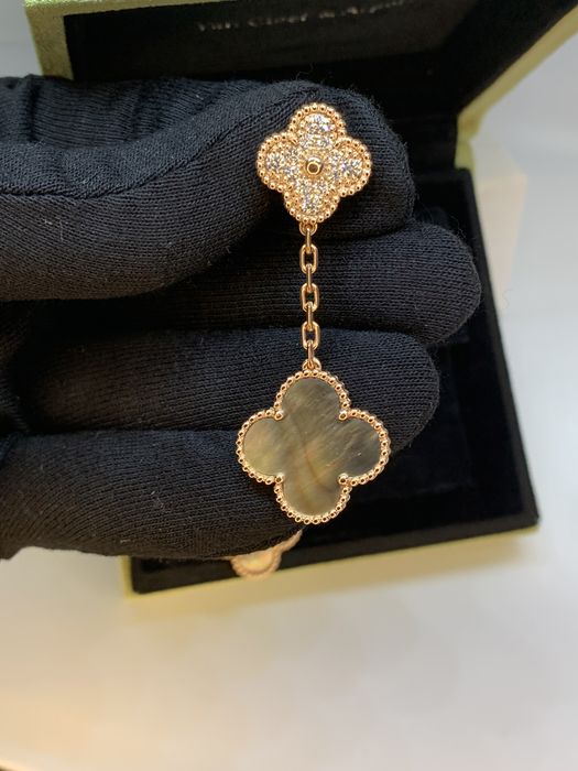 Двойные серьги в стиле Ван Клиф