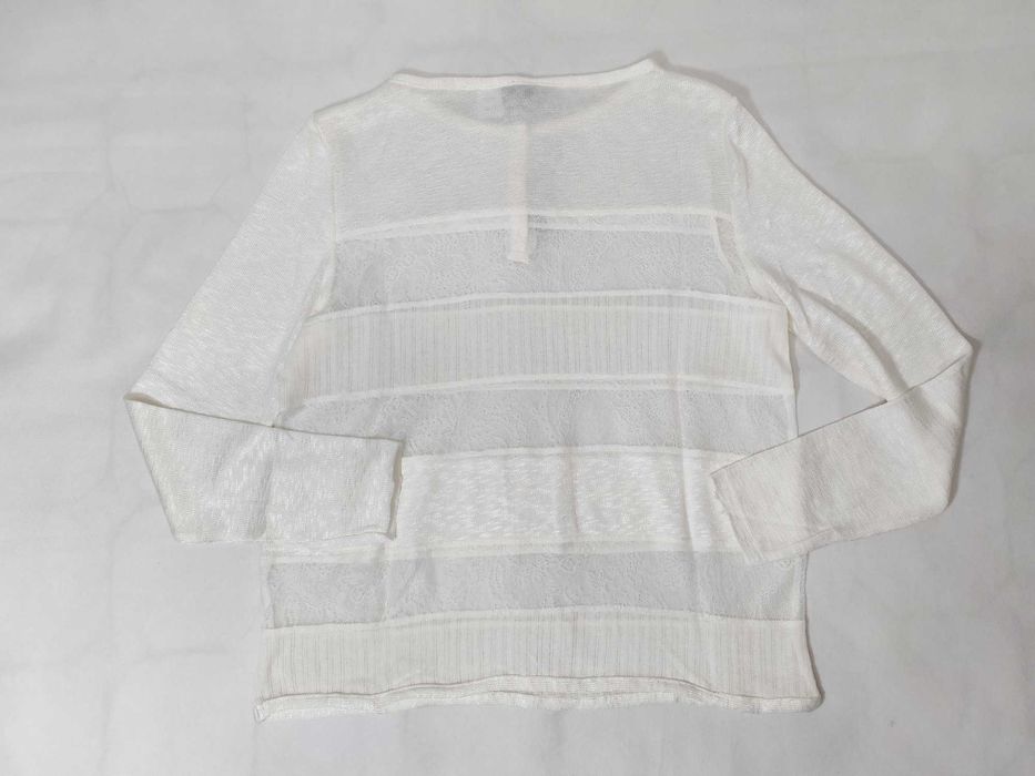 Bluzka damska sweterkowa ecru sweter ażurowy LA REDOUTE 40/42 SW0110