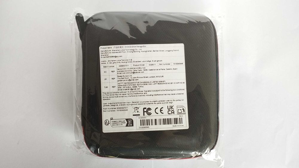 NOVO - Bolsa Arquivadora para Leitor/Gravador Externo - CD/DVD/BluRay