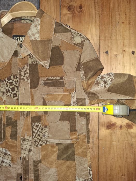 Kurtka,koszula w stylu patchwork, zamszowa M