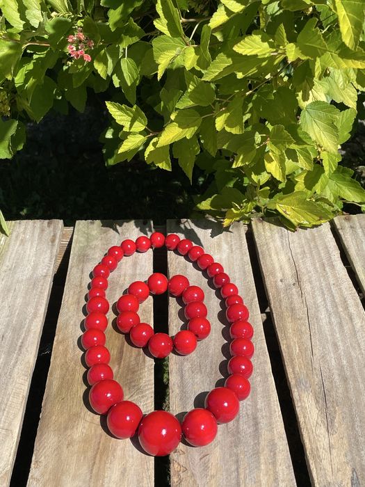 Zestaw Korali z Drewna Bukowego i Bransoletka