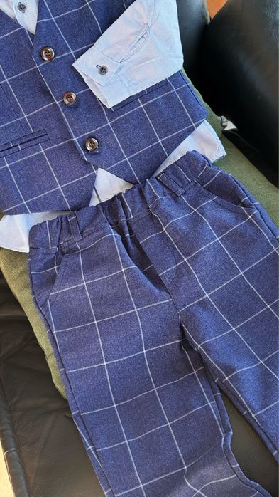 Костюм набір на хлопчика 4-ка,елегантний картатий комплект 110 р