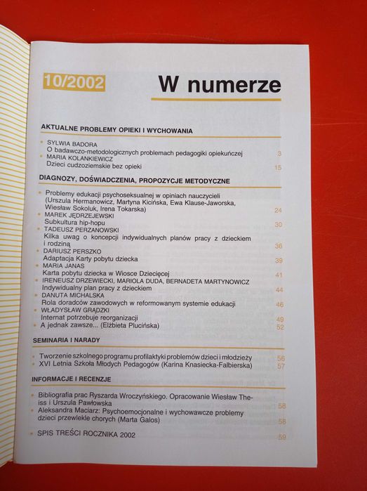 Problemy opiekuńczo-wychowawcze, nr 10/2002, grudzień 2002