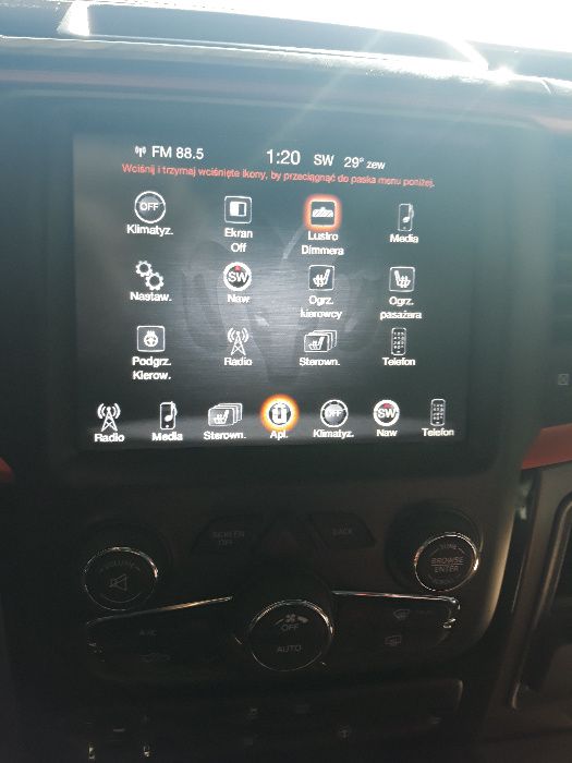 Polskie Menu Uconnect 8.4 12 Chrysler Dodge Jeep LAMPY USA EU MAPA