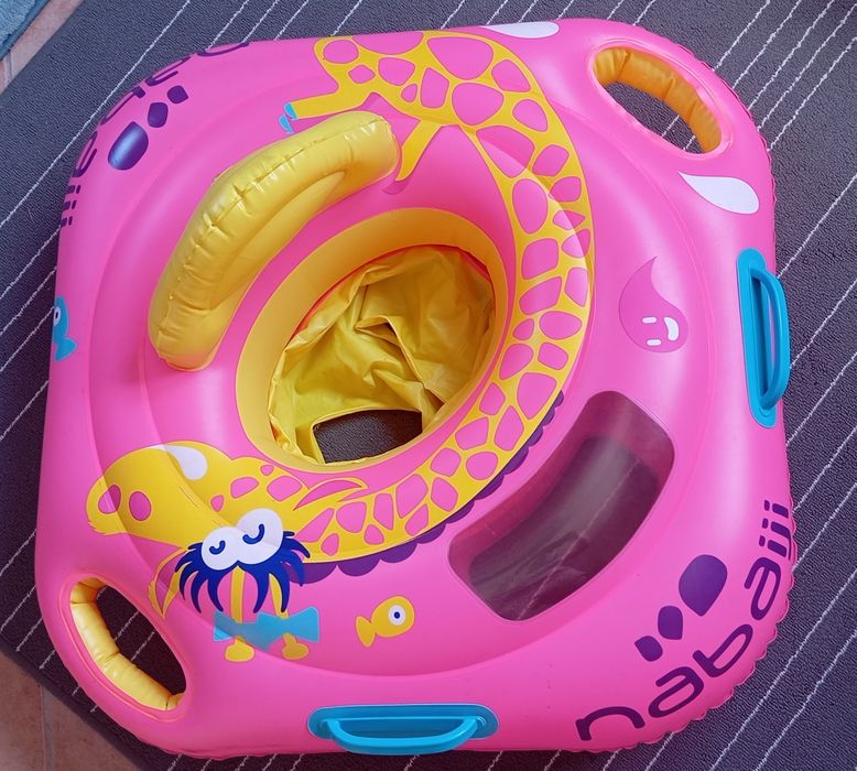 Bóia Rosa com assento para bebé