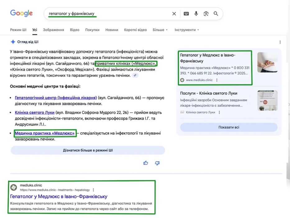 SEO-просування сайтів в Google та AI-пошуку | веб-агенція ЛЮТИЙ