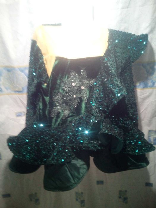 Нарядная кофта туника расшитая пайетками и камнями для выступлений