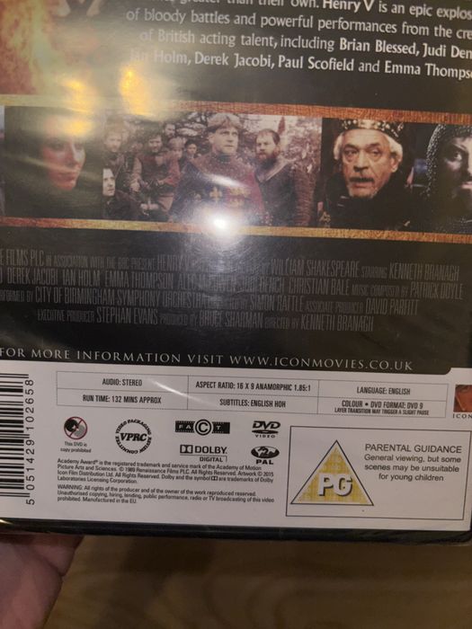 Film Henry V Shakespeare DVD Kenneth Branagh