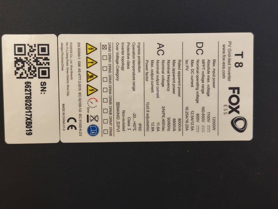Inwerter falownik PV FOX Ess T8 dla paneli 10kW wifi monitoring GRATIS