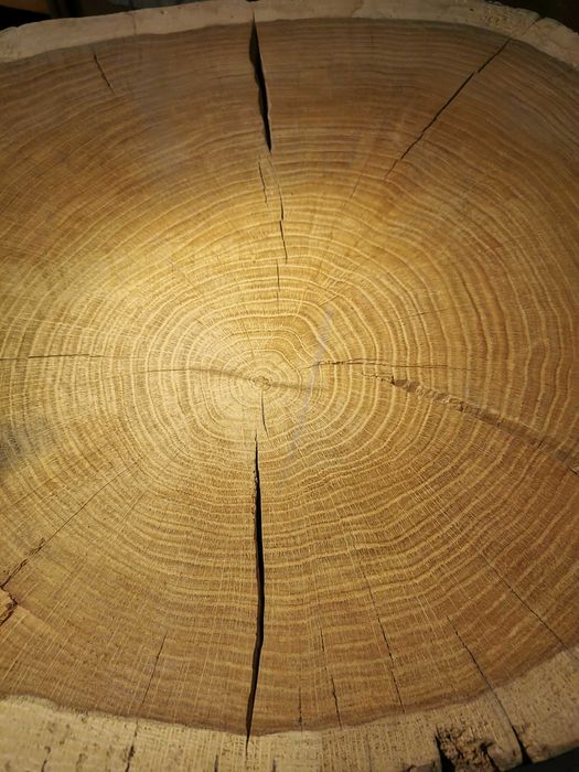 Gruby plaster dębu blat na stolik ławę