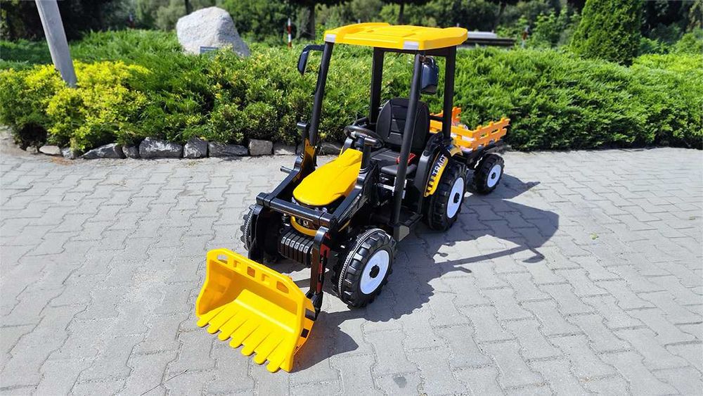 Ogromny Traktor Na Akumulator Dla Dziecka 24V + Przyczepka + Łyżka