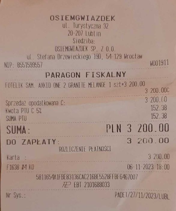 Fotelik samochodowy Axkid One 2