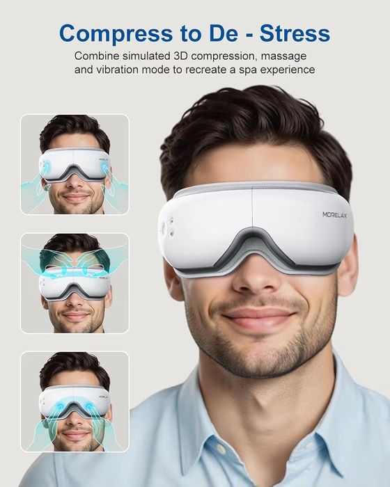 Massageador de olhos  com música de calor e Bluetooth, presente