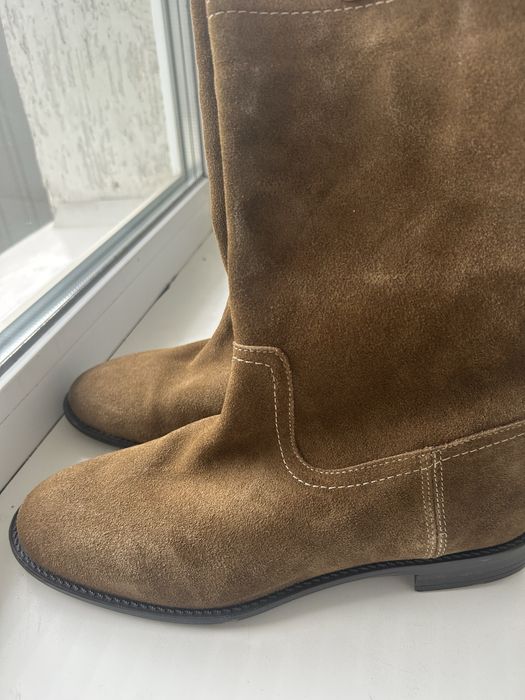 Черевики, чоботи Zara, замшеві, 39,5-40 розмір! НОВІ