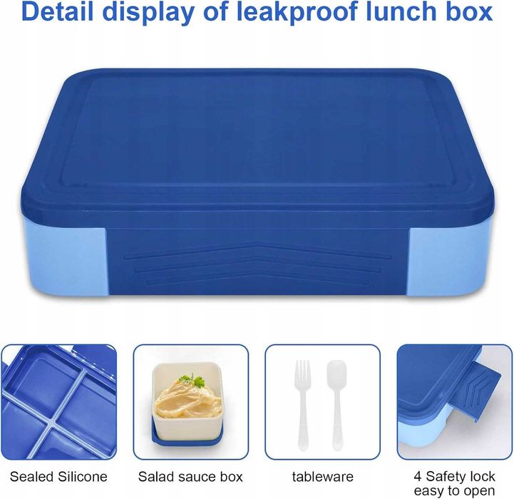 IJIAMY Lunchbox Bento dla Dzieci 5 Przegród Szczelny BPA Free