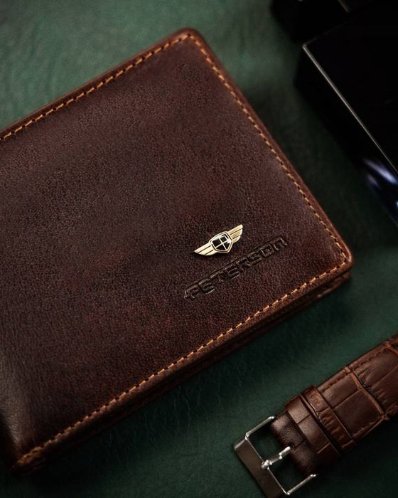 męski portfel ze skóry naturalnej z systemem rfid - peterson