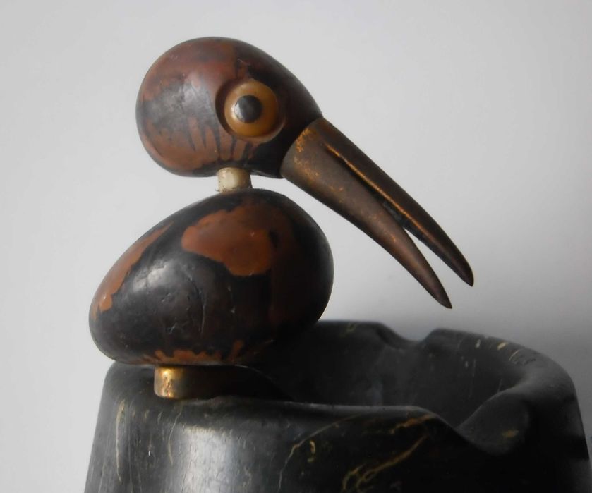 1930s RARO cinzeiro ART DÉCO "Nut Bird" | Estilo YZ Henry Howell