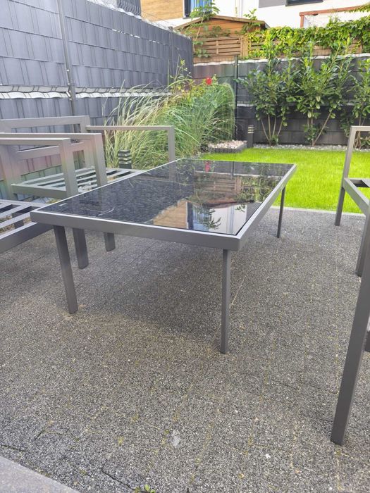 Stół ogrodowy aluminiowy/ szkło