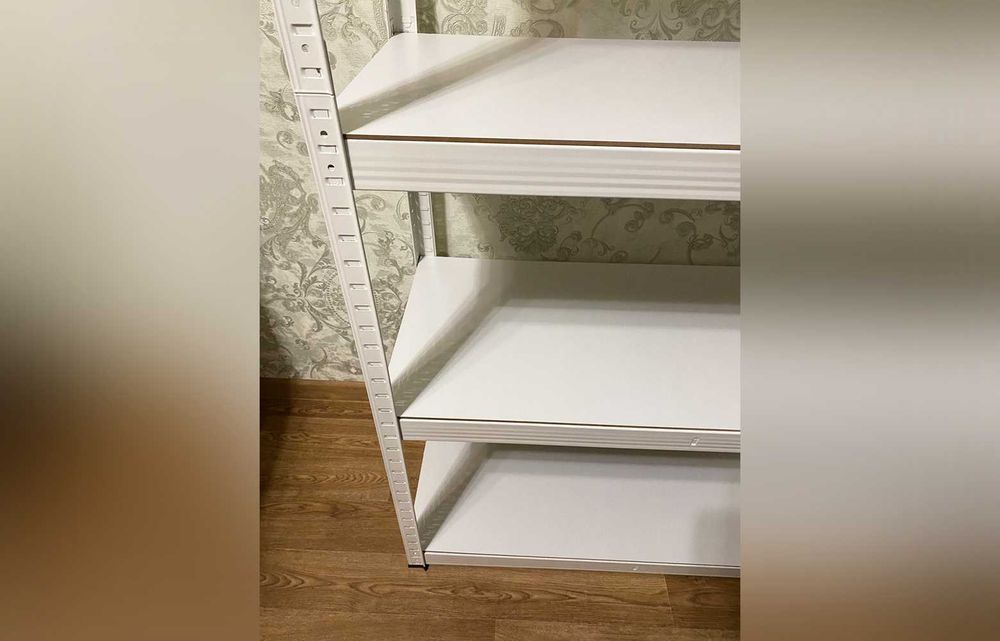 Полочні складські стелажі білі 180х90х40 см/Этажерка стеллаж полки