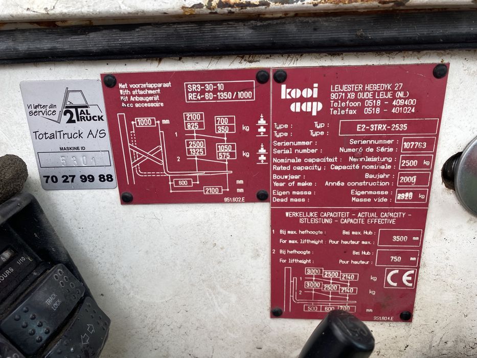 Wózek widłowy KOOI AAP - Moffet - 2009 rok, triplex - TERENOWY