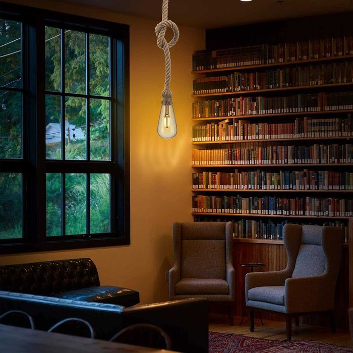 Candeeiro de corda de cânhamo suspenso vintage retro steampunk - NOVO