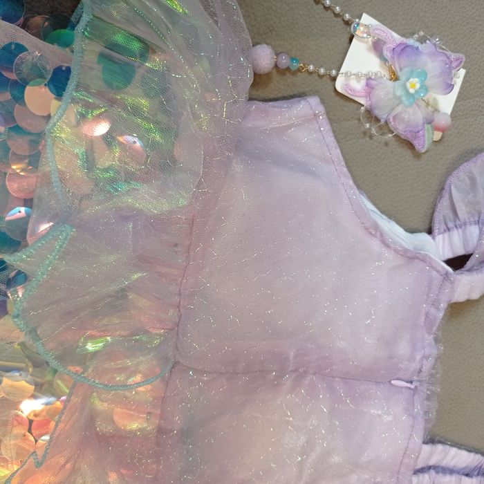 Sukienka strój przebranie karnawałowe syrenka Ariel r.122-128