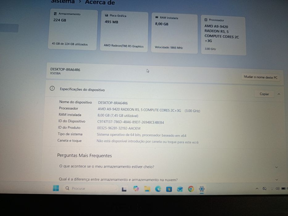 Portátil ASUS F 505B