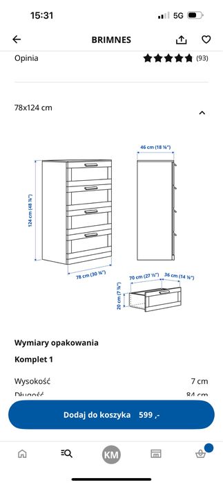 Komoda brimnes stan bardzo dobry