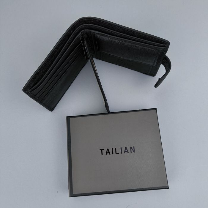 Гаманець чоловічий Tailian кошелек мужской кожаный маленький черный
