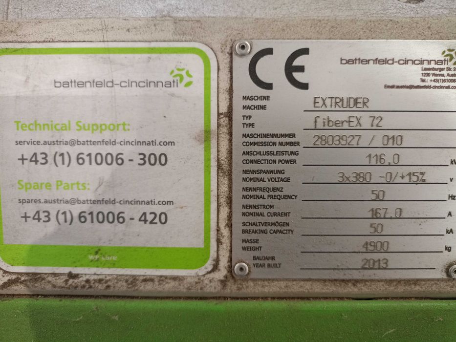 Extrusora Industrial - battenfeld-cincinnati - fiberEX72