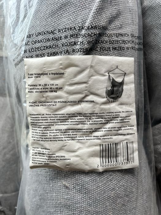 Fotel wiszący kokon