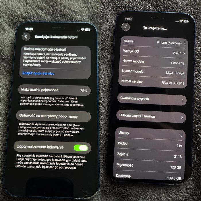 Telefon Smartfon APPLE iPhone 12 5G 128GB 6.1" Niebieski