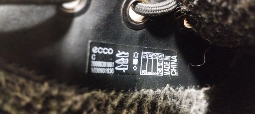 Женские ботинки  ECCO. Зимние.  39