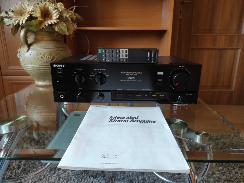Wzmacniacz SONY TA-F417R oraz pilot i instrukcja