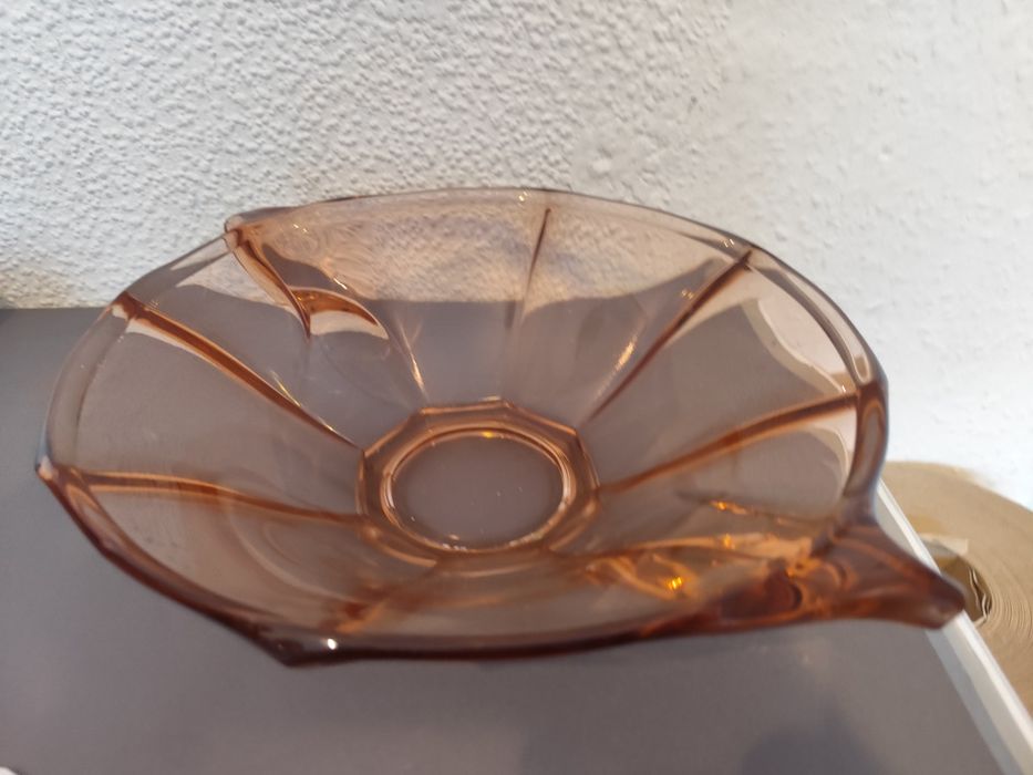 Rozalinowa patera talerz vintage retro prl