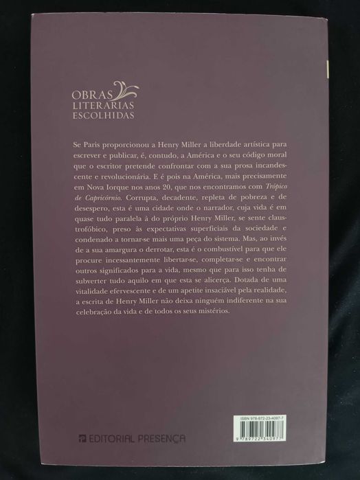 Henry Miller, Trópico de Capricórnio