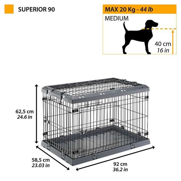 Klatka dla psów Ferplast Superior 90 - 92x58x62,5 cm