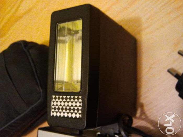 Aparat Smena 8M + lampa błyskowa, pokrowce