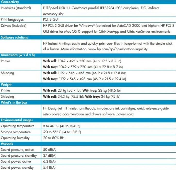 Plotter A1 HP Design Jet 111