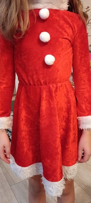 Strój mikołajki sukienka mikołajka rozmiar 122/128